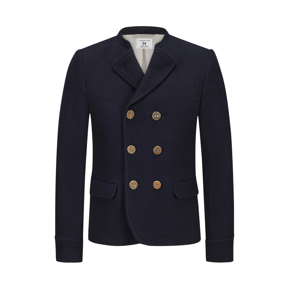 PREMIUM MEN LEDERHOSEN DEEP BLUE WOOL COAT V NECK