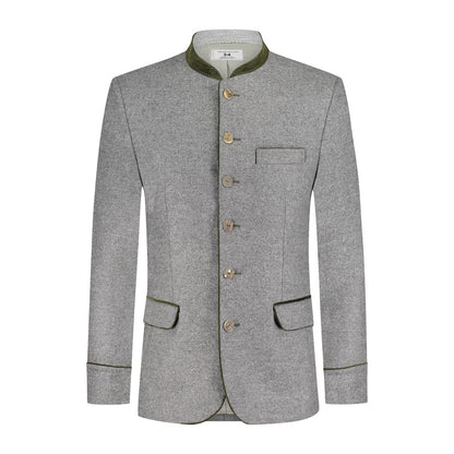 PREMIUM MEN LEDERHOSEN GREY WOOL COAT