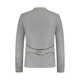 Premium Men Lederhosen Grey Wool Jacket