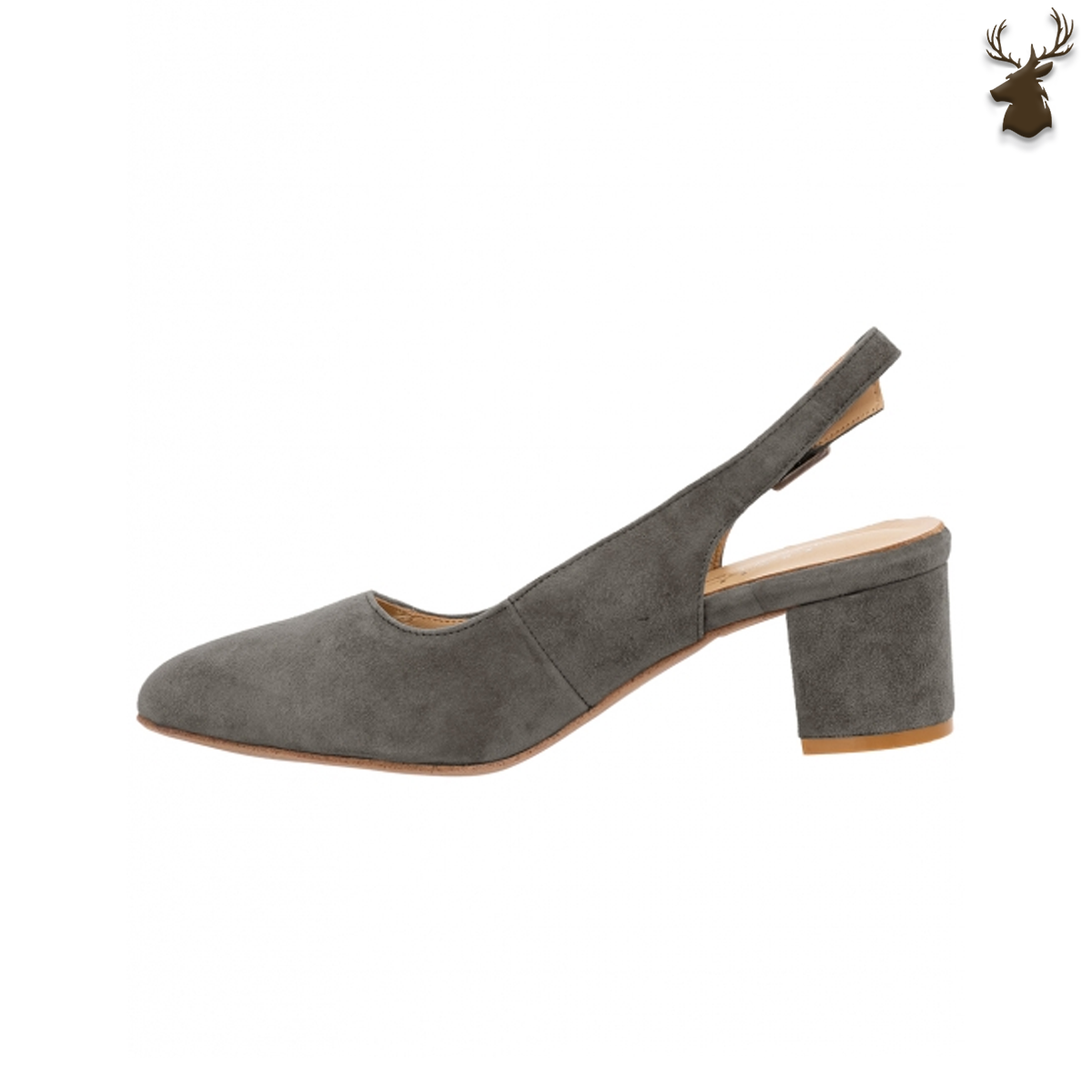 PREMIUM WOMEN DIRNDL SLINGBACK PUMPS ANTHRACITE