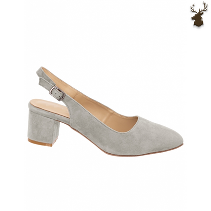 PREMIUM WOMEN DIRNDL SLINGBACK PUMPS GREY