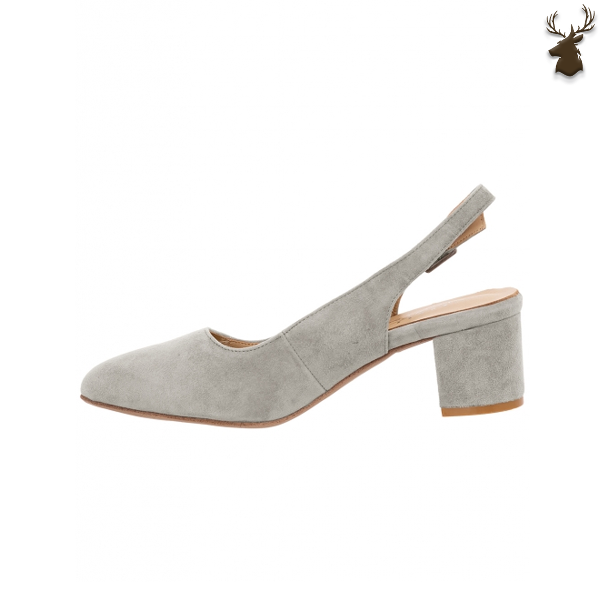 PREMIUM WOMEN DIRNDL SLINGBACK PUMPS GREY