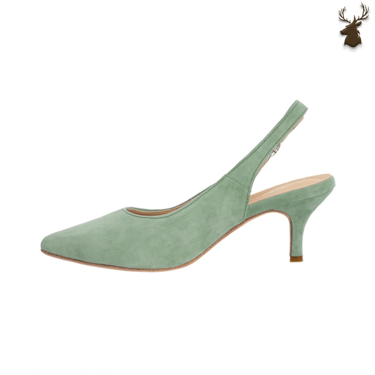 PREMIUM WOMEN DIRNDL SLINGBACK PUMPS MINT