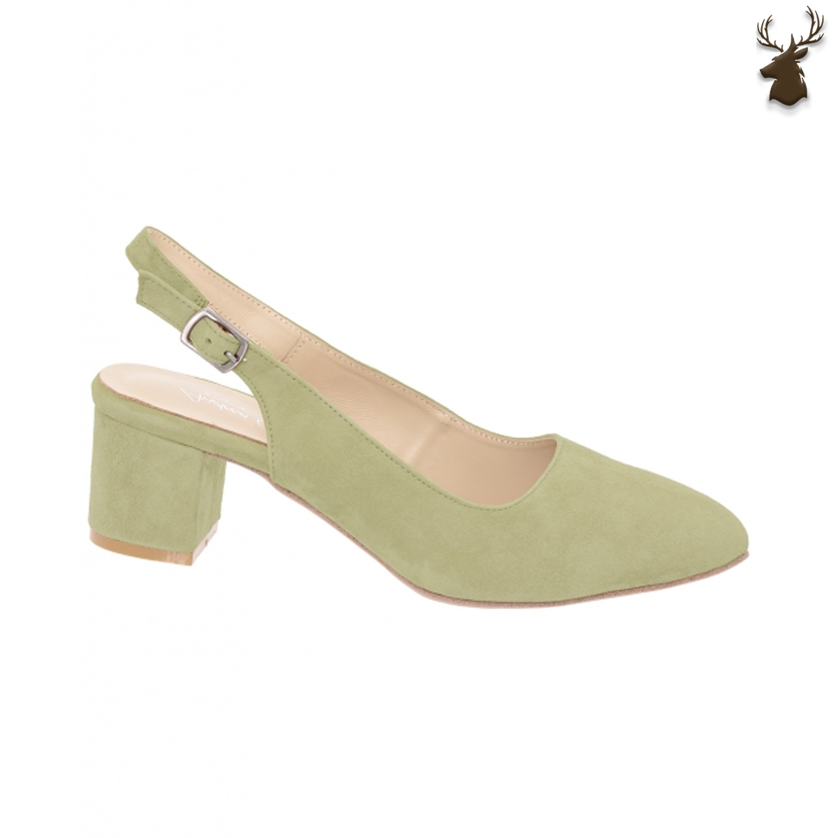 Premium Women Dirndl Slingback Pumps Pastell Green