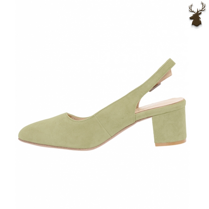 Premium Women Dirndl Slingback Pumps Pastell Green