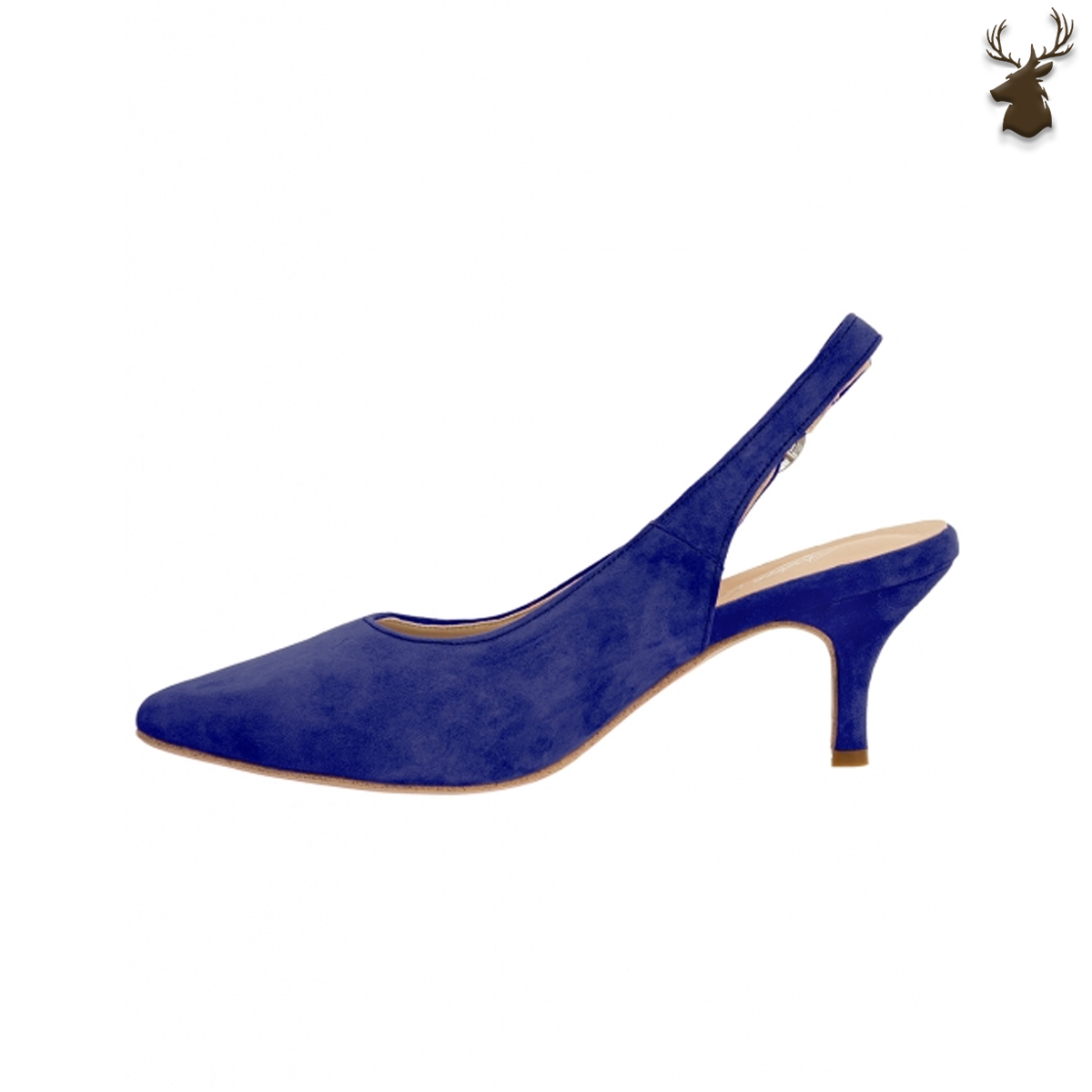 PREMIUM WOMEN DIRNDL SLINGBACK PUMPS ROYAL BLUE