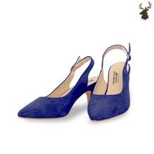 Load image into Gallery viewer, PREMIUM WOMEN DIRNDL SLINGBACK PUMPS ROYAL BLUE
