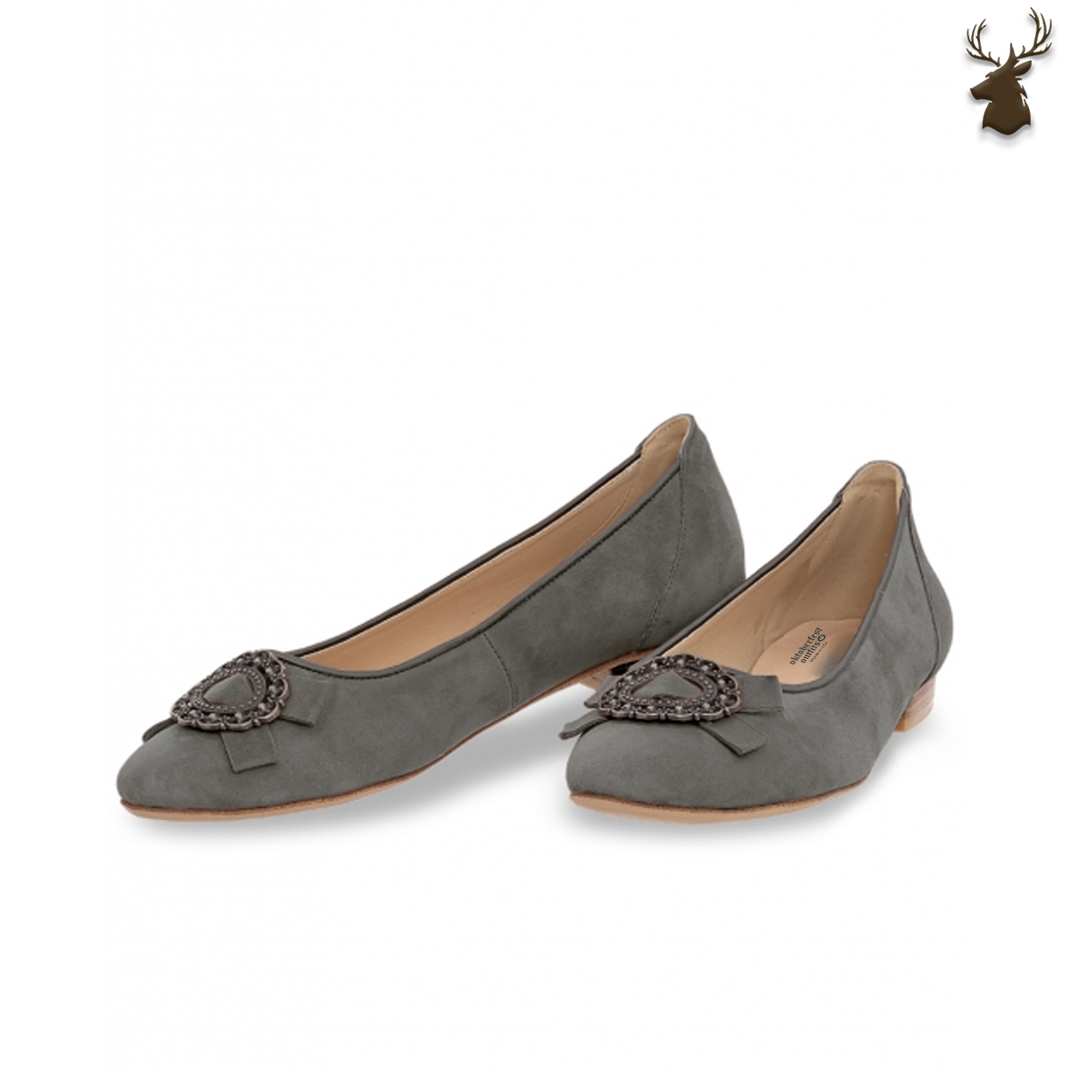 Premium Women Oktoberfest Ballerina Pumps Anthracite