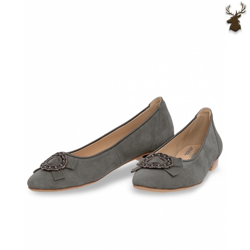 Premium Women Oktoberfest Ballerina Pumps Anthracite