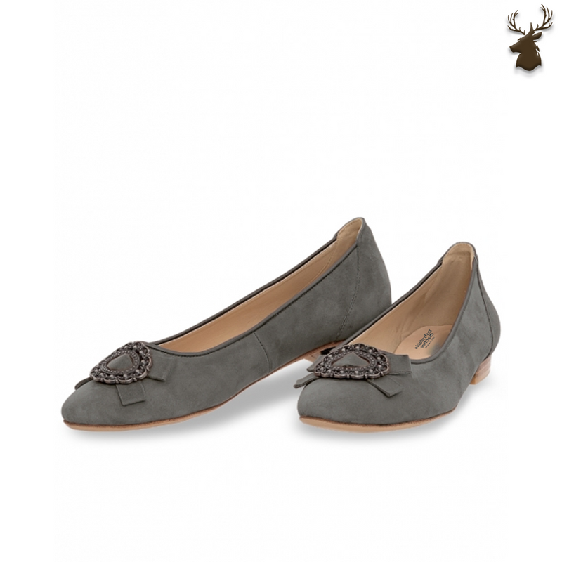 Premium Women Oktoberfest Ballerina Pumps Anthracite