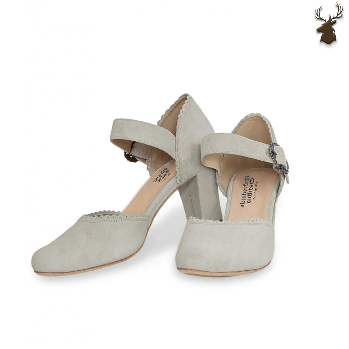 PREMIUM WOMEN OKTOBERFEST STRAP D'ORSAY SHOES GREY