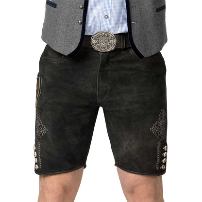 Regal Black Lederhosen