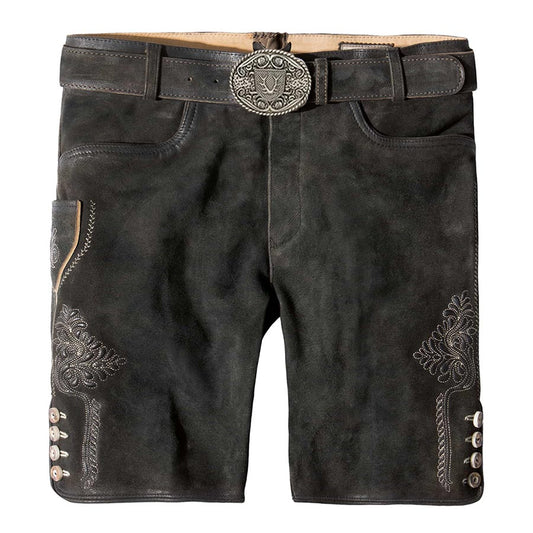 Regal Black Lederhosen