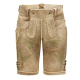 Beige shorts with drawstring on a white background