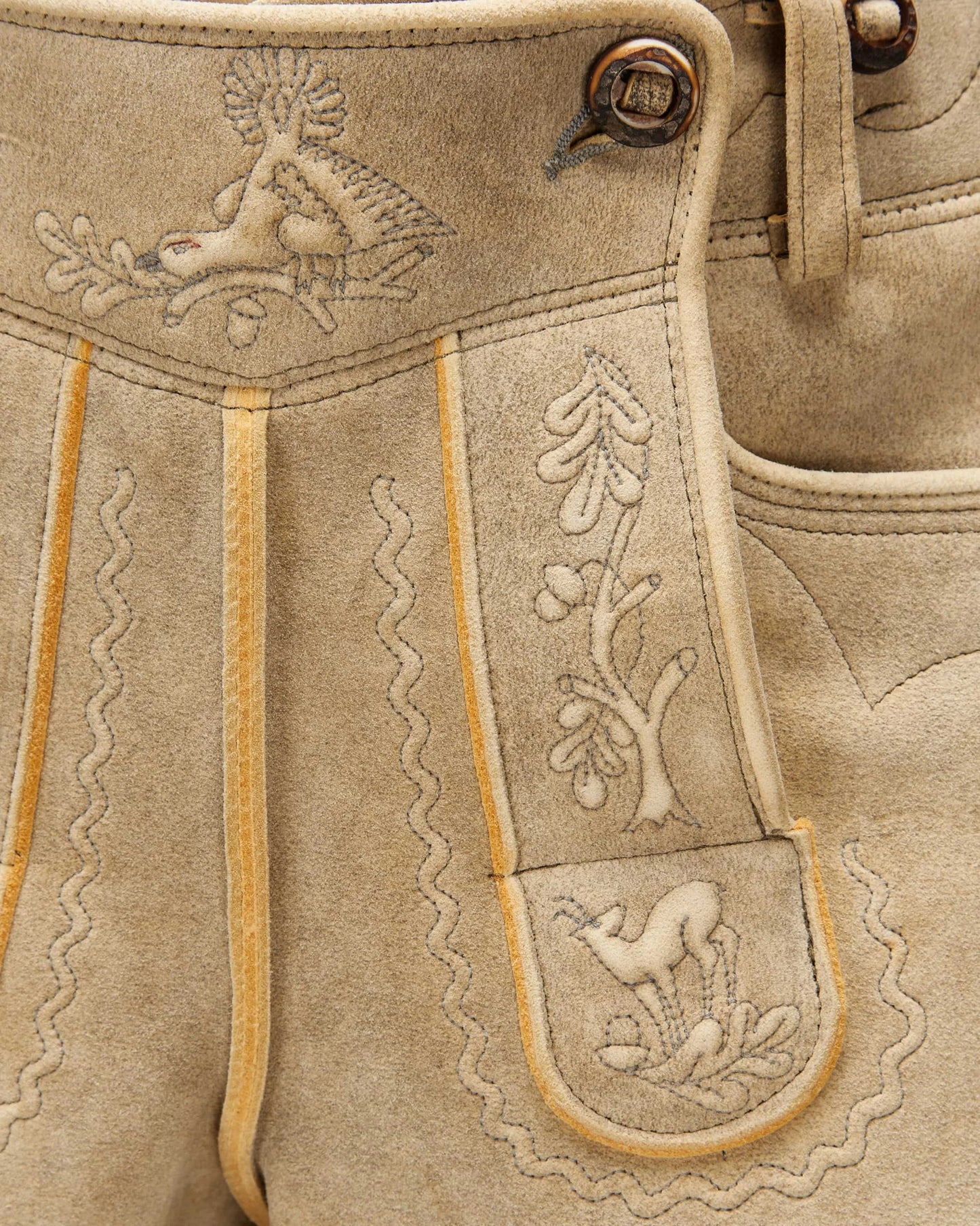 Beige shorts with drawstring on a white background