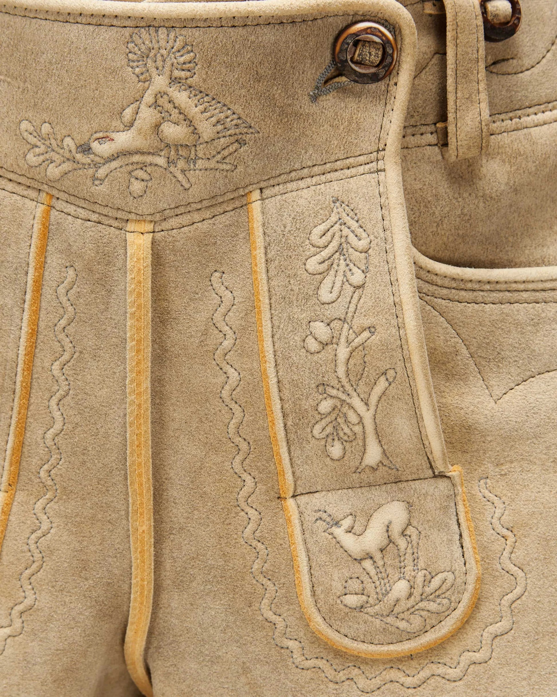 Beige shorts with drawstring on a white background