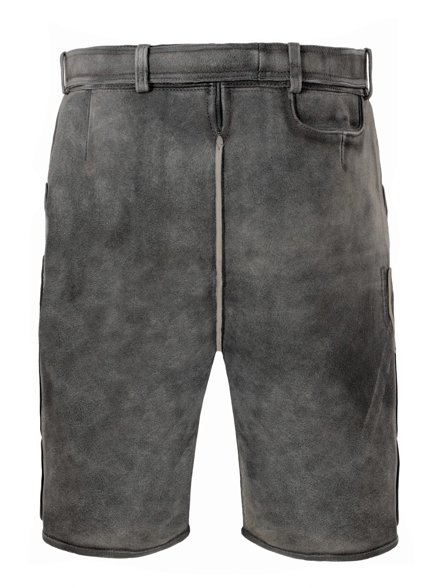 Gray shorts with a belt on a white background