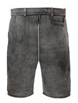 Gray shorts with a belt on a white background
