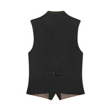 Black vest with a belt on a white background