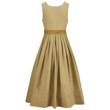 Beige dress with a belt on a white background