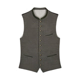 Patterned vest with buttons on a white background