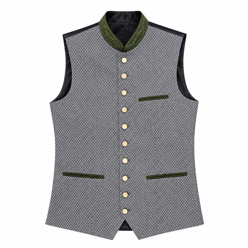 Trachten Vest Fancy Grey