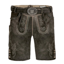 Load image into Gallery viewer, MEN LEDERHOSEN SHORT GREY BROWN
