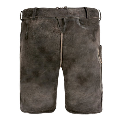 MEN LEDERHOSEN SHORT GREY BROWN