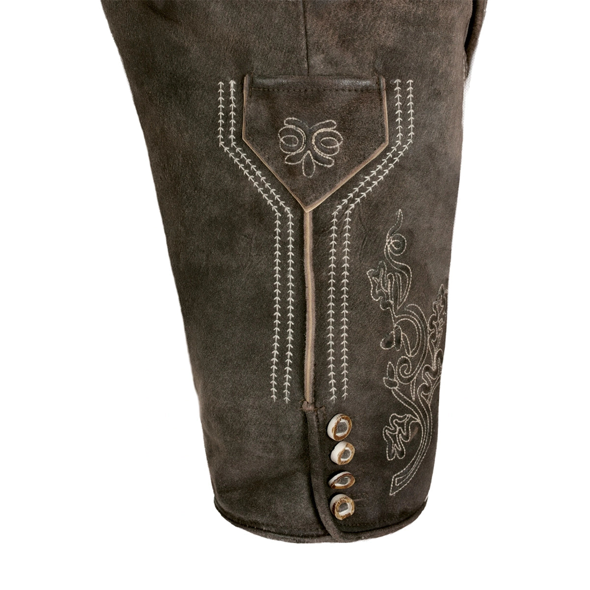 MEN LEDERHOSEN SHORT GREY BROWN