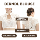 Womens's U-Neck Traditional Blouse Short Sleeve White