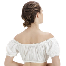 Load image into Gallery viewer, WOMEN&#39;s OFF SHOULDER DIRNDL BLOUSE ELEGANT TRADITIONAL WHITE
