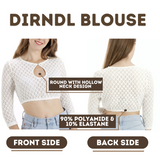 Women's White Elegant Dirndl Blouse Long Sleeves