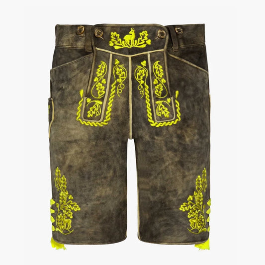 Kids Lederhosen Yellow Embroidery